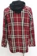 画像2: NO ID. / フード付きチェックシャツ 1 レッド O-25-09-16-040-NO-sh-YM-OS (2)