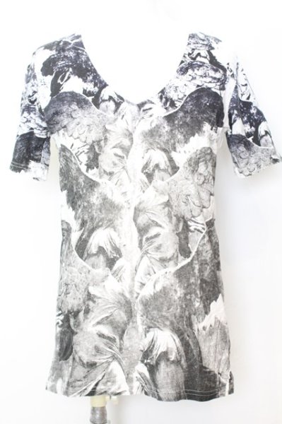 画像1: NO ID. / Wingプリント Tシャツ 1 ホワイト O-25-09-16-048-NO-ts-YM-ZT151 (1)