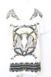 画像1: NO ID. / サタニックプリントVネック Tシャツ 1 ホワイト O-25-09-16-049-NO-ts-YM-ZT150 (1)