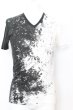 画像1: SHELLAC / 総柄VネックTシャツ 44 ブラックｘホワイト O-25-09-16-050-SH-ts-YM-OS (1)