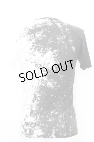 画像2: SHELLAC / 総柄VネックTシャツ 44 ブラックｘホワイト O-25-09-16-050-SH-ts-YM-OS (2)