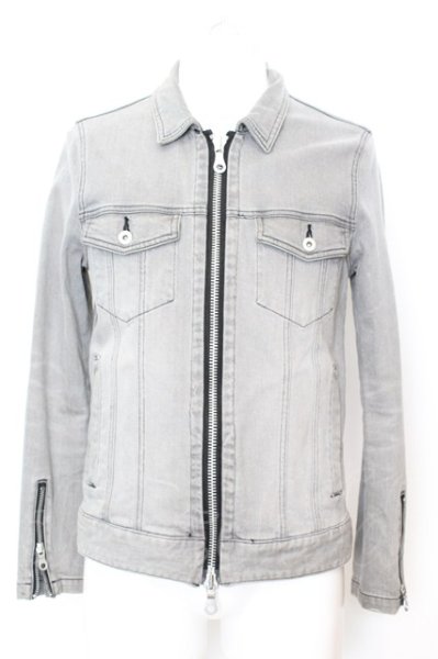 画像1: NO ID. / ストレッチデニムUSED-ZIP-Gジャン 1 グレー O-25-09-16-051-NO-ja-YM-ZT151 (1)