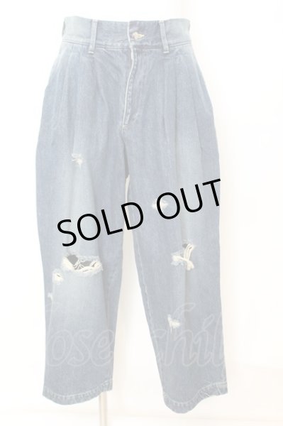 画像1: Moonage Devilment / ヴィンテージ加工タックワイドデニムパンツ 01 インディゴ O-25-09-16-053-Mo-pa-YM-ZT150 (1)