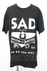 Moonage Devilment / ×THRASHER 「SAD」 BIG Tシャツ F ブラック O-25-09-16-016-Mo-ts-YM-OS