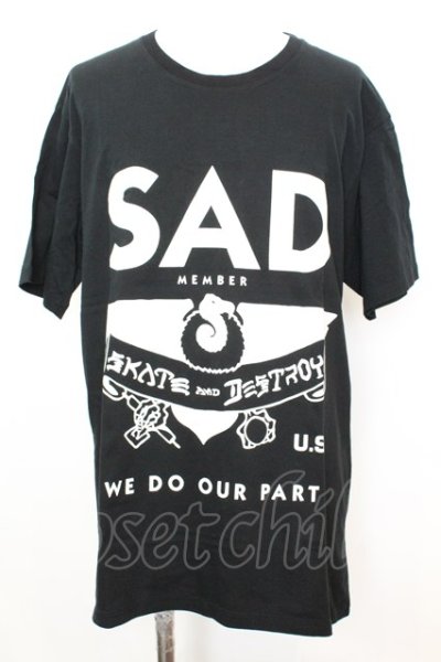 画像1: Moonage Devilment / ×THRASHER 「SAD」 BIG Tシャツ F ブラック O-25-09-16-016-Mo-ts-YM-OS