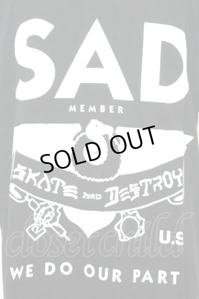 画像2: Moonage Devilment / ×THRASHER 「SAD」 BIG Tシャツ F ブラック O-25-09-16-016-Mo-ts-YM-ZT0919X (2)