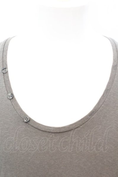 画像2: Moonage Devilment / ボタンネック五分袖Tシャツ 48 アスファルト O-25-09-16-021-Mo-ts-YM-ZT151 (2)