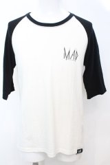 Moonage Devilment / ラグランカットソー 46 ホワイトｘブラック O-25-09-16-023-Mo-ts-YM-OS