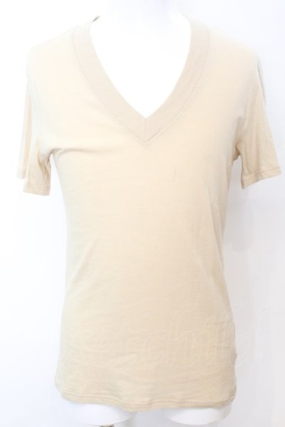 画像1: MENTAL / コットンVネックTシャツ 46 イエロー（ベージュ系） O-25-09-16-024-ME-ts-YM-OS