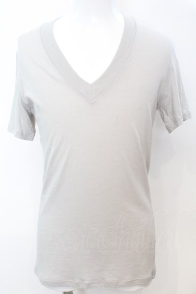 画像1: MENTAL / コットンVネックTシャツ 46 ライトグレー O-25-09-16-025-ME-ts-YM-OS