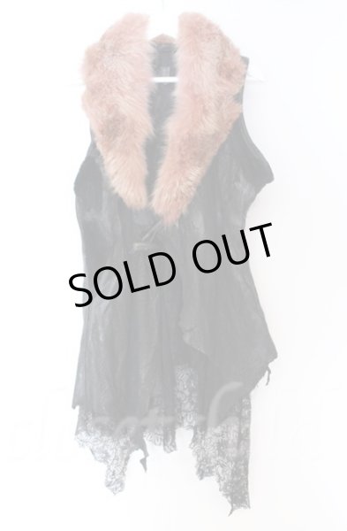画像1: TT(Shohei Takamiya） / FUR VEST  ブラックｘピンク O-25-10-20-001-TT-ja-YM-OS (1)