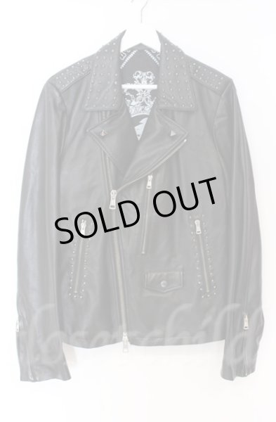 画像1: DIET BUTCHER SLIM SKIN / SNOW WHITE JOE クロススタッズラムライダース 2 ブラック O-25-10-20-010-DI-ja-YM-OS (1)