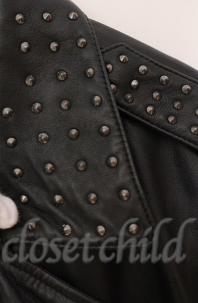 画像4: DIET BUTCHER SLIM SKIN / SNOW WHITE JOE クロススタッズラムライダース 2 ブラック O-25-10-20-010-DI-ja-YM-OS (4)