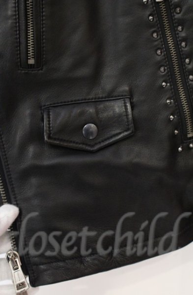 画像5: DIET BUTCHER SLIM SKIN / SNOW WHITE JOE クロススタッズラムライダース 2 ブラック O-25-10-20-010-DI-ja-YM-OS (5)