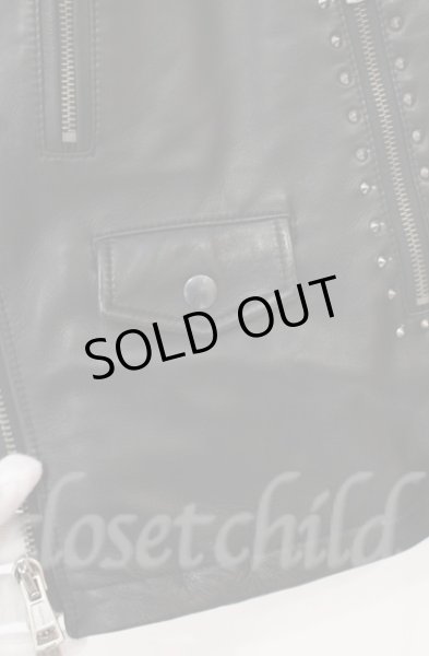 画像5: DIET BUTCHER SLIM SKIN / SNOW WHITE JOE クロススタッズラムライダース 2 ブラック O-25-10-20-010-DI-ja-YM-OS (5)