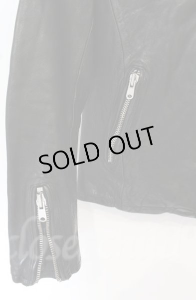 画像3: FUGA / ラムレザースタンドネックシングルライダースジャケット 46 ブラック O-25-10-20-011-FU-ou-YM-OS (3)