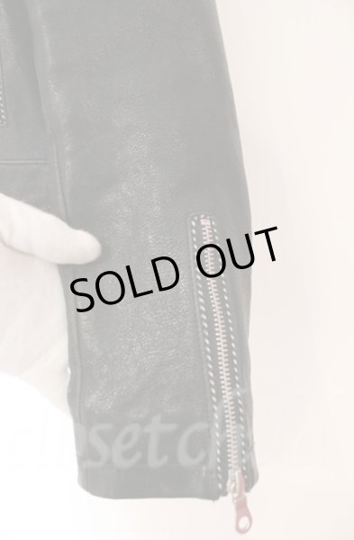 画像6: NO ID. BLACK / ラムレザーベジタブルパイピングライダースジャケット 1 ブラック O-25-10-20-012-NO-ja-YM-OS (6)