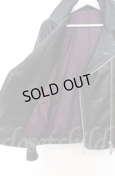 画像7: NO ID. BLACK / ラムレザーベジタブルパイピングライダースジャケット 1 ブラック O-25-10-20-012-NO-ja-YM-OS (7)