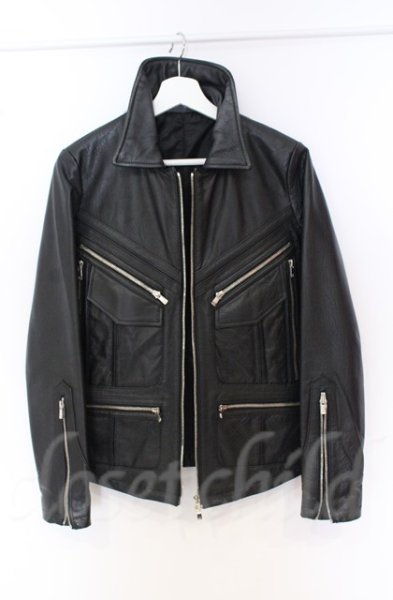 画像2: NO ID. / キッドバッファローレザー70s レザーブルゾンジャケット 1 ブラック O-25-10-20-013-NO-ou-YM-ZT0116M (2)