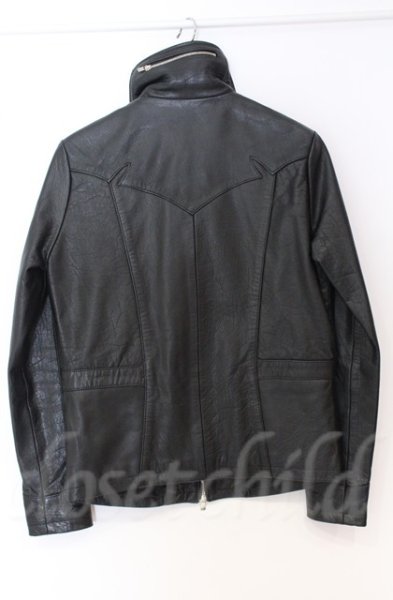 画像5: NO ID. / キッドバッファローレザー70s レザーブルゾンジャケット 1 ブラック O-25-10-20-013-NO-ou-YM-ZT0116M (5)
