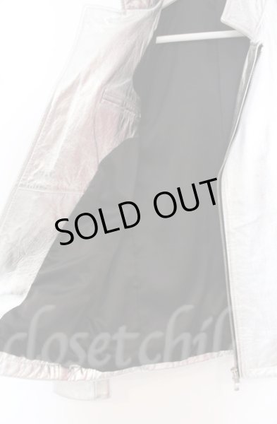 画像4: NO ID. / シープレザーWライダースジャケット 1 シルバー O-25-10-20-015-NO-ja-YM-OS (4)