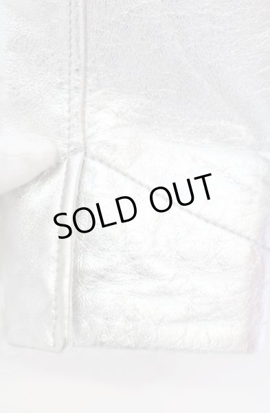 画像9: NO ID. / シープレザーWライダースジャケット 1 シルバー O-25-10-20-015-NO-ja-YM-OS (9)