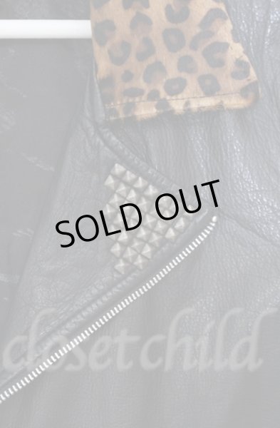 画像4: 14th Addiction / LEOPARD RIDERS 002　ディアスキンライダースジャケット 4（XL） ブラックｘレオパード O-25-10-20-003-14-ja-YM-ZTML038 (4)