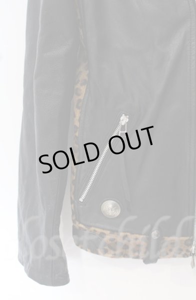 画像5: 14th Addiction / LEOPARD RIDERS 002　ディアスキンライダースジャケット 4（XL） ブラックｘレオパード O-25-10-20-003-14-ja-YM-ZTML038 (5)