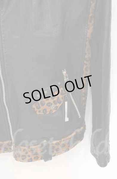 画像6: 14th Addiction / LEOPARD RIDERS 002　ディアスキンライダースジャケット 4（XL） ブラックｘレオパード O-25-10-20-003-14-ja-YM-ZTML038 (6)