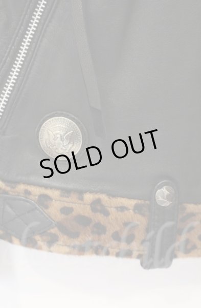 画像8: 14th Addiction / LEOPARD RIDERS 002　ディアスキンライダースジャケット 4（XL） ブラックｘレオパード O-25-10-20-003-14-ja-YM-ZTML038 (8)