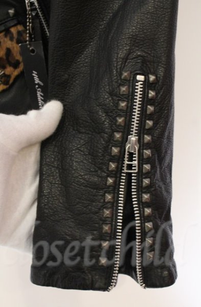 画像11: 14th Addiction / LEOPARD RIDERS 002　ディアスキンライダースジャケット 4（XL） ブラックｘレオパード O-25-10-20-003-14-ja-YM-OS (11)