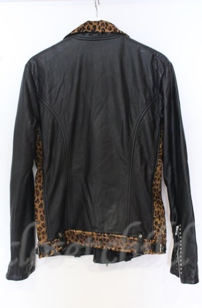 画像12: 14th Addiction / LEOPARD RIDERS 002　ディアスキンライダースジャケット 4（XL） ブラックｘレオパード O-25-10-20-003-14-ja-YM-OS (12)