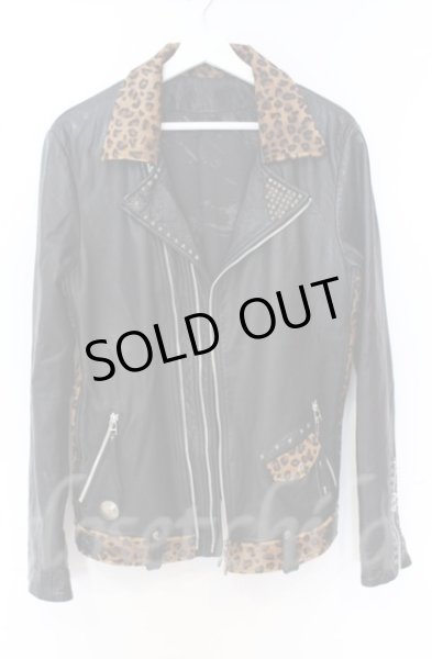 画像15: 14th Addiction / LEOPARD RIDERS 002　ディアスキンライダースジャケット 4（XL） ブラックｘレオパード O-25-10-20-003-14-ja-YM-ZTML038 (15)