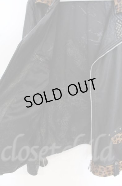 画像16: 14th Addiction / LEOPARD RIDERS 002　ディアスキンライダースジャケット 4（XL） ブラックｘレオパード O-25-10-20-003-14-ja-YM-ZTML038 (16)