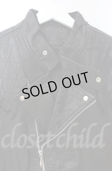 画像2: 14th Addiction / JK Cut Off ゴートスキンライダースジャケット 3（L） ブラック O-25-10-20-004-14-ja-YM-ZTML007 (2)