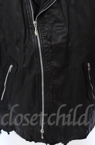 画像4: 14th Addiction / JK Cut Off ゴートスキンライダースジャケット 3（L） ブラック O-25-10-20-004-14-ja-YM-OS (4)