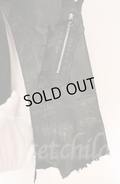 画像6: 14th Addiction / JK Cut Off ゴートスキンライダースジャケット 3（L） ブラック O-25-10-20-004-14-ja-YM-ZTML007 (6)