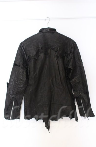 画像7: 14th Addiction / JK Cut Off ゴートスキンライダースジャケット 3（L） ブラック O-25-10-20-004-14-ja-YM-OS (7)