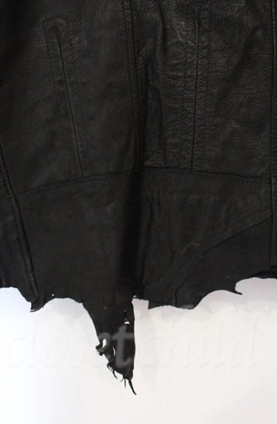 画像8: 14th Addiction / JK Cut Off ゴートスキンライダースジャケット 3（L） ブラック O-25-10-20-004-14-ja-YM-OS (8)