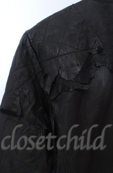 画像9: 14th Addiction / JK Cut Off ゴートスキンライダースジャケット 3（L） ブラック O-25-10-20-004-14-ja-YM-OS (9)