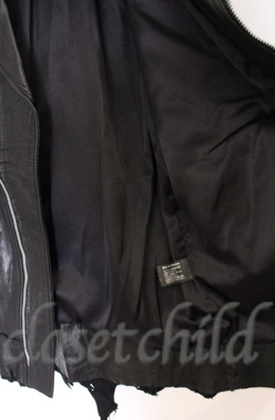画像11: 14th Addiction / JK Cut Off ゴートスキンライダースジャケット 3（L） ブラック O-25-10-20-004-14-ja-YM-OS (11)