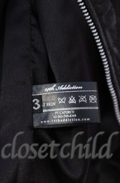 画像13: 14th Addiction / JK Cut Off ゴートスキンライダースジャケット 3（L） ブラック O-25-10-20-004-14-ja-YM-OS (13)