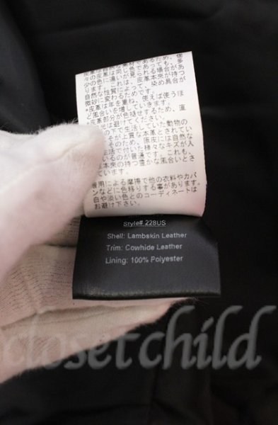 画像13: ONEMADE / Schottリメイク 228US LAMB RIDERS　ライダースジャケット 38 ブラック O-25-10-20-006-ON-sh-YM-OS (13)