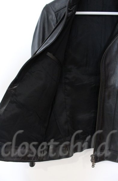 画像6: 5351pour les Hommes / ラムレザーシングルライダース 1 ブラック O-25-10-20-007-53-ja-YM-OS (6)