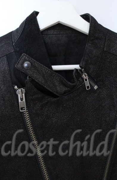 画像2: IFSIXWASNINE / RIDERS/M シープレザーライダースジャケット【【メンズ1】】 1 グリッターブラック O-25-10-20-008-IF-ou-YM-OS (2)