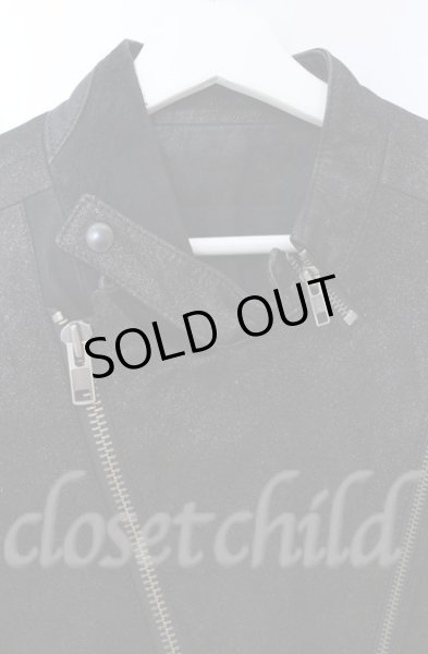 画像2: IFSIXWASNINE / RIDERS/M シープレザーライダースジャケット【【メンズ1】】 1 グリッターブラック O-25-10-20-008-IF-ou-YM-ZTML004 (2)