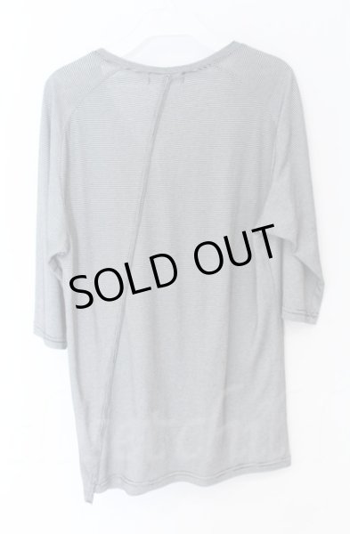 画像3: TORNADO MART / シームドボーダーVネック五分袖カットソー  グレー O-25-10-22-018-TO-to-YM-ZT86 (3)