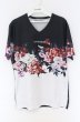 画像1: BUFFALO BOBS / YIN-YANG(イン-ヤン)花柄プリント Tシャツ 1-2 ブラックｘホワイト O-25-10-22-021-BU-ts-YM-OS (1)