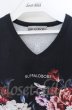 画像2: BUFFALO BOBS / YIN-YANG(イン-ヤン)花柄プリント Tシャツ 1-2 ブラックｘホワイト O-25-10-22-021-BU-ts-YM-OS (2)