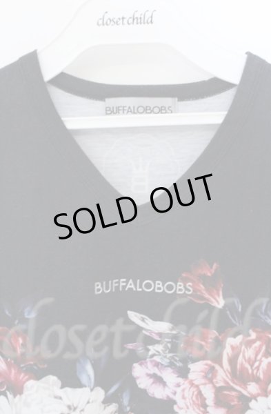 画像2: BUFFALO BOBS / YIN-YANG(イン-ヤン)花柄プリント Tシャツ 1-2 ブラックｘホワイト O-25-10-22-021-BU-ts-YM-OS (2)